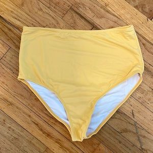 Lumi Swim High Waisted Bikini Bottom - Yellow - L - NWOT
